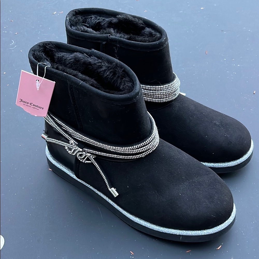 Juicy Couture Black Women's Boots with Rhinestone Accents